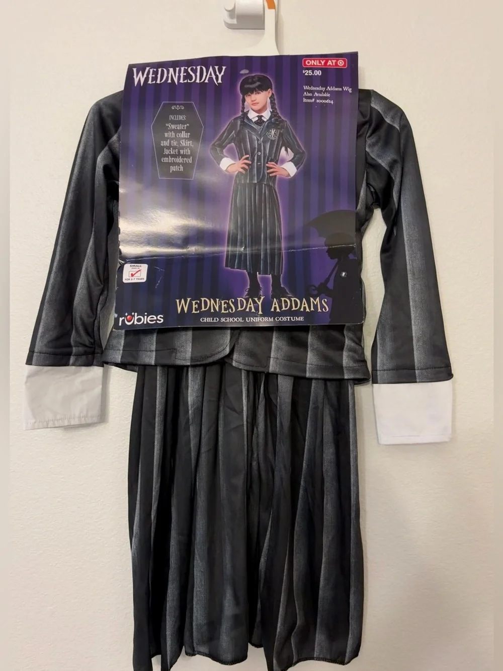 NWT Wednesday Addams Child School Uniform Costume Size Small 5-7 Years